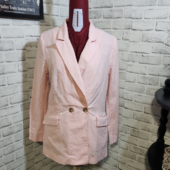 GB Jackets & Blazers - GB Pink/White Pinstripe SZ L Jacket